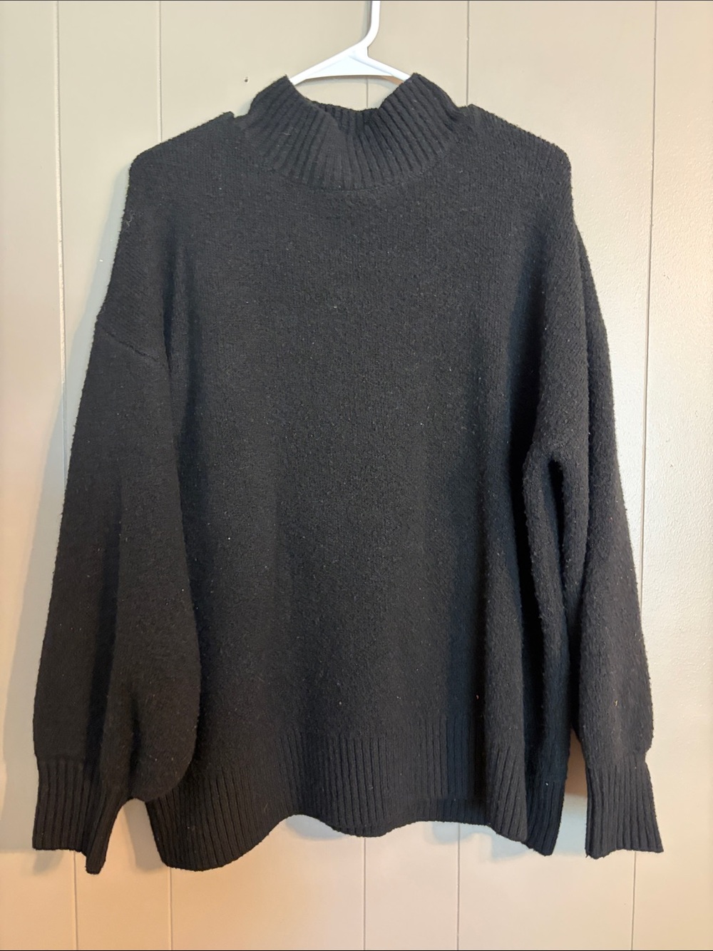 Zenana Outfitters Black Mock Neck Sweater - Relaxed Fit